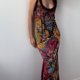 thumbnail image 5 of Tie Dye Bodycon Dress U Neck Ladies Elegant Dress Lace Up Printed Party Clothing Hugtrwg Para estrenar, 5 of 9