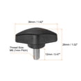 thumbnail image 2 of Uxcell 25 Packs M6 x 12mm Male Thread Tee Wing Knobs Thumb Screw Clamping Knobs Grip Black, 2 of 5
