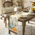 thumbnail image 4 of Fall Table Runner 13x70 Inches Long Pumpkin Maple Leaves Table Runners Cotton Linen Sunflower Wood Grain Autumn Dresser Scarf Kitchen Dining Table Decor for Harvest Thanksgiving Holiday Party Coffee, 4 of 5