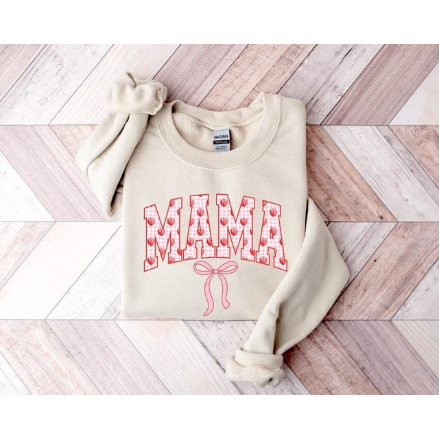 Mama Strawberry Coquette Pink Pocket Cute Mother'S Day Sweatshirt