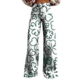 thumbnail image 2 of White Women's Casual Pants, Wide Leg Pants Woman High Waist Floral Patterned Pants Lightweight Loose Fit Casual Colorful Trouser Imitation Jeans,Women's Casual Pants M, 2 of 4