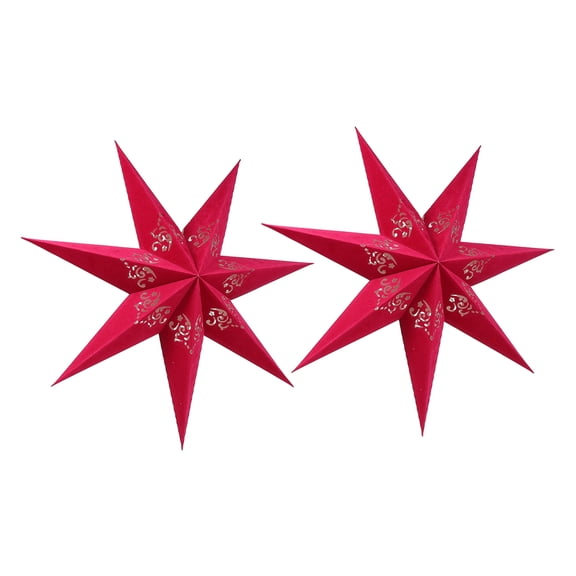 DINHEAROM Paper Lampshade Star Shaped Red 2Pcs Nordic Decoration