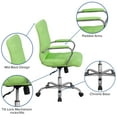 thumbnail image 5 of Flash Furniture Mid-Back Green Vinyl Executive Swivel Office Chair with Chrome Base and Arms, 5 of 12