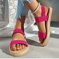thumbnail image 2 of Agkizg Summer Women Sandals Low Heel Slide Sandals Casual Slippers Open Toe Beach Sandals Comfortable Shoes Pink, Size 6.5, 2 of 5