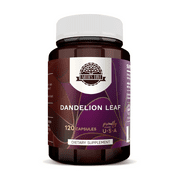 Earth's Love Dandelion Leaf 120 Capsules, 500 mg, Organic Dandelion (Taraxacum Officinale) Dried Leaf