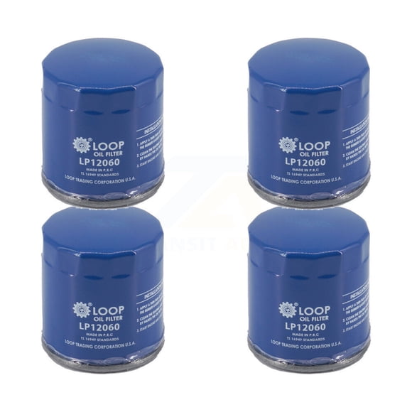 LOOP Engine Oil Filter (4 Pack) for Car Chevrolet GMC Equinox Buick Terrain Cruze Malibu Colorado Ford Escape Canyon Encore Spark Trailblazer GX Trax Corvette Impala Cadillac Acadia Volt KLO-100292