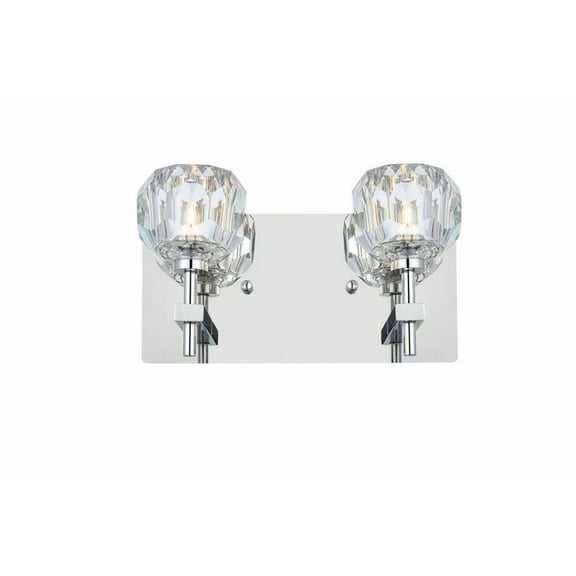 2 Light Wall Sconce in Modern Style-6 inches Tall and 11 inches Wide-Chrome Finish Bailey Street Home 390-Bel-4973583