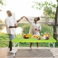 thumbnail image 7 of HooKung 4 FT Folding Table with Carry Handle, Portable Fold-in-Half Plastic Table, Rectangle Foldable Table for Indoor/Outdoor Green, 7 of 7