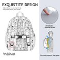 thumbnail image 3 of Cute Black and White Cartoon Line Drawing Dog Backpack for School,Cute School Bag,Schoolbag with Adjustable Shoulder Straps & Padded Back,15"x11.42"x5.5", 3 of 4