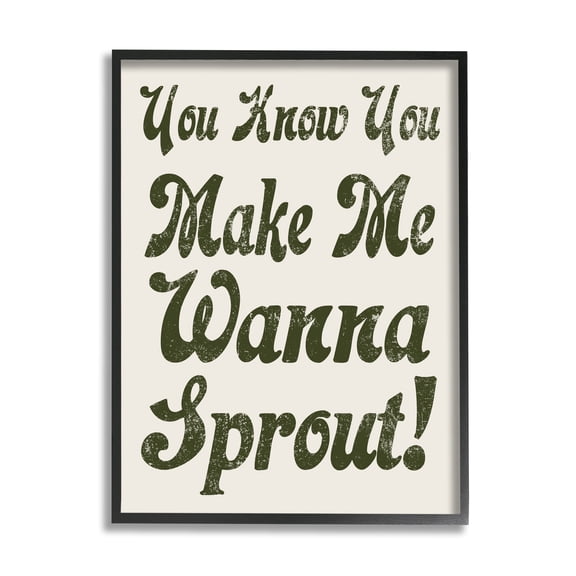 Stupell Industries Make Me Wanna Sprout Retro Gardener Typography Framed Wall Art, 16 x 20, Design by Lil' Rue