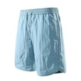 thumbnail image 5 of Men's Nylon Spandex Blend Casual Sports Shorts, Sweat Wicking Flexible Drawstring Elastic Waist Zipper Side Pockets for Training Walking Beach | TruHer,Sky Blue L, 5 of 9