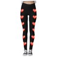 thumbnail image 3 of Mepaouo Women's Happy Valentines Day Leggings High Waisted Love Heart Print Yoga Pants Sizes S-2X, 3 of 6