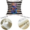 thumbnail image 6 of Vintage&nbsp;Pineapple Home Décor Spring Summer Decorative Pillow Covers Cotton Linen 18x18 Inch Welcome Quote Pillow Case Black White Stripe Background Cushion Cover Set of 4 (Pineapple 4PC), 6 of 6