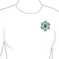 thumbnail image 6 of Bling Jewelry Womens Large Statement Art Deco Style Emerald Green Crystal Flower Brooch  Pin Silver Plated, 6 of 6