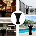thumbnail image 5 of Nappe de Table Cocktail Noire 24x43 Pouces Ajustée Ronde pour Bar Extensible Housses de Table Cocktail Haut pour Banquet Fête Extérieure Mariage Bar Fond Rond Noir, 5 of 5