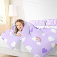 thumbnail image 3 of Castle Fairy Rainbow Letter J Queen Comforter Set 3pcs for Kids,Love Heart Print Bedding Comforter Set, 3 of 6