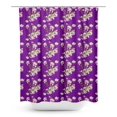 thumbnail image 1 of S4Sassy Purple Bird & Magnolia Floral Water Repellent Bath Shower Curtain With Roller Rings Hook-60 x 70 Inch, 1 of 6