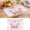 thumbnail image 6 of Galentine's Day Placemats Set of 4 Pink Gnomes Love Heart Balloon Tree Branch Place Mats Indoor Wipeable Table Mats Washable Dining Table Placemats for Kitchen Holiday Party Home Decor 13x19 Inch, 6 of 9