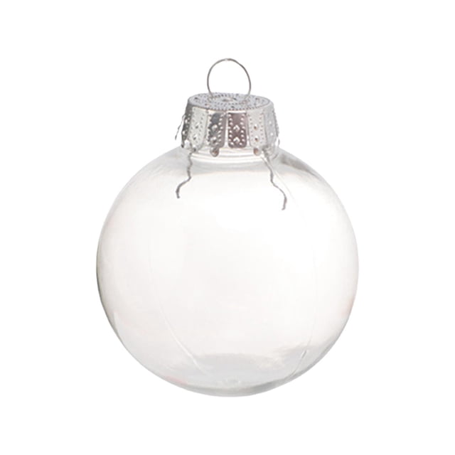 6 bolas navideñas transparentes colgantes para adornos navideños 6cm Argenta