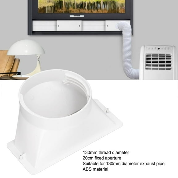 Lggsban Portable Air Conditioner Exhaust Hose Coupler Summer Portable A/C Connector Window Adapter Square Mobile A/C Coupler Connector for Air Conditioning Exhaust Duct,White,1PC