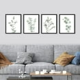 thumbnail image 2 of PixonSign 4 PCS Framed Wall Art Watercolor Forest Plant Collage Prints Nature Garden Illustrations Green Tree Vines Branches Posters Modern Wall Decor Botanical Home Artwork - 8"x10" Black, 2 of 5