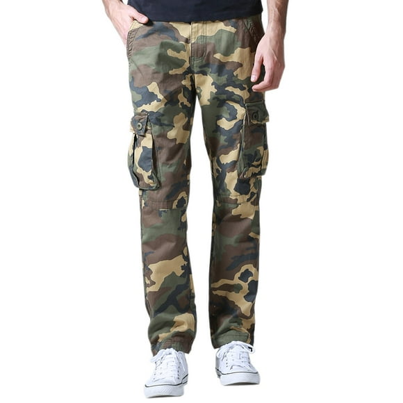 Pantalones Cargo para Hombre Talla 3XL Estilo Casual Salvaje en Caqui