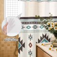 thumbnail image 3 of No Hook Shower Curtain, Southwest Ethnic Shower Curtains for Bathroom with See Through Top Window, Boho Aztec Tribal Abstract Aesthetic Waterproof & Washable Bath Curtain Narrow 54"x78", 3 of 9