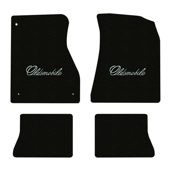 Lloyd Mats LogoMat Custom-Fit 4PC Carpet Floor Mats for 1970-1971 Oldsmobile Cutlass/Supreme 4-Door, Black