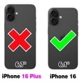 thumbnail image 3 of Asuwish Compatible with iPhone 16 6.1 inch Phone Case Hybrid Rugged Shockproof Hard Protective Drop Proof Full Body Heavy Duty Mobile Cell Cover for i Phone16 i16 16Case Women Men Black, 3 of 8