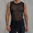 thumbnail image 4 of Chaleco tipo suéter para hombre, de color liso, con cuello redondo, sin mangas, de punto calado, 4 of 6