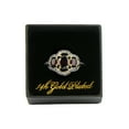 thumbnail image 4 of Gold Coast 14k Gold Plated Genuine Red Garnet Trilogy Statement Ring Size 9, 4 of 5