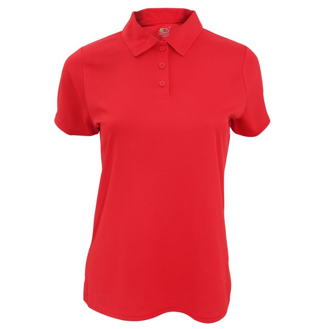 Fruit Of The Loom - Polo de manga corta transpirable modelo Performance para mujer (Rojo)