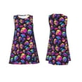 thumbnail image 7 of Wukai Skull rainbow star mushroom Print Women's Sleeveless Dress, Loose Fit Casual Dress for Women, Comfortable Sleeveless Summer Dress, 7 of 7