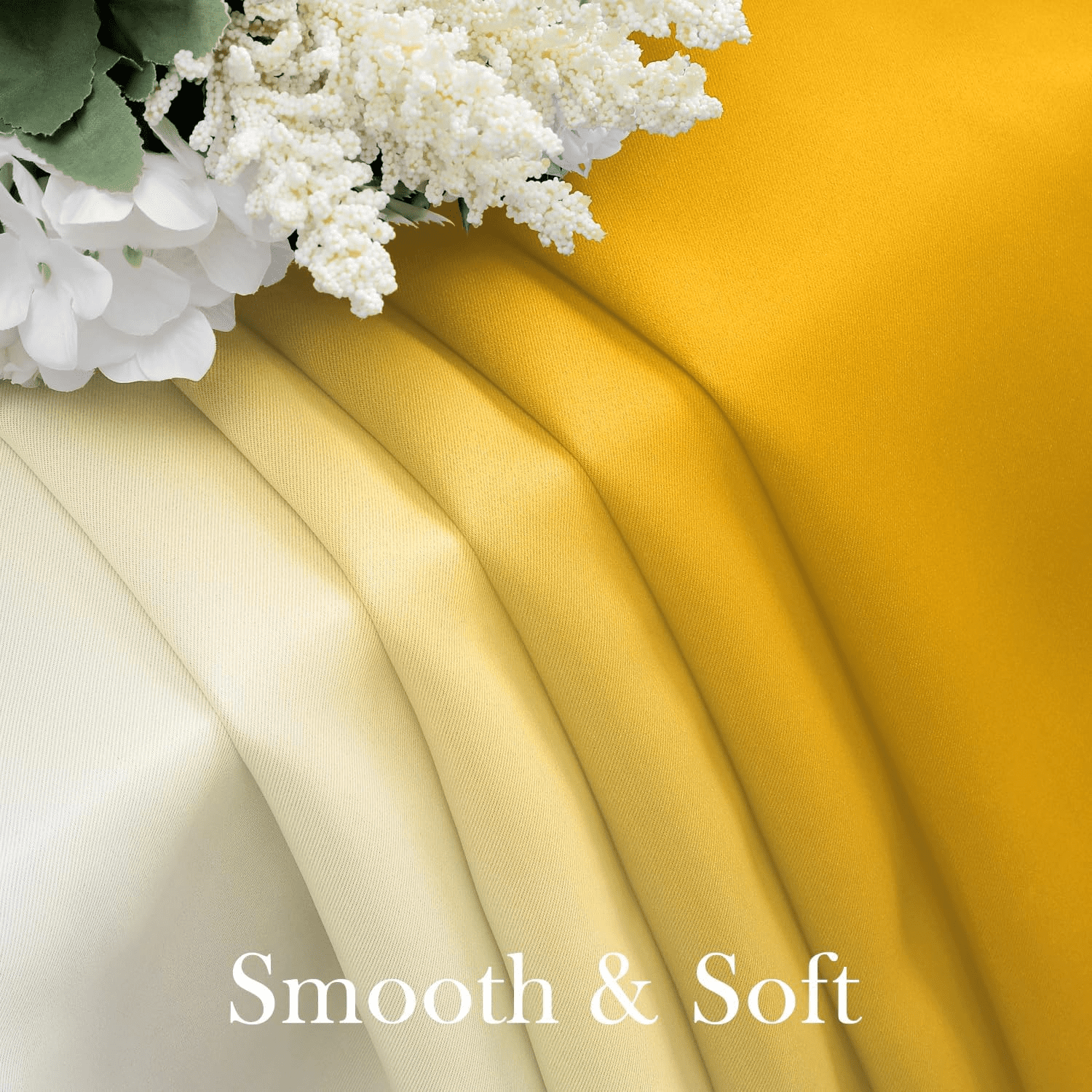 SUNOLIFE Yellow Gradien Blackout Curtains 2 Panels 84 Inch Ombre Darkening Window Curtains for Living Room Bedroom