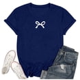 thumbnail image 4 of SHITINN Women's Fashion Casual Round Neck Bow Print Short Sleeve T Shirt Top Womens Summer Tops Short Sleeve Tee Shirts Womens Summer Shirts for Women, 4 of 4