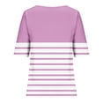 thumbnail image 5 of Fiudx Camisas de Mujer Top de Manga Corta con Cuello Redondo y Botones de Lino con Estampado Informal para Mujer, 5 of 5