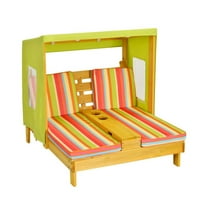 GVN Kids Patio Lounge Chair with Cup Holders and Awning-Multicolor, Bedroom Chair for Kids