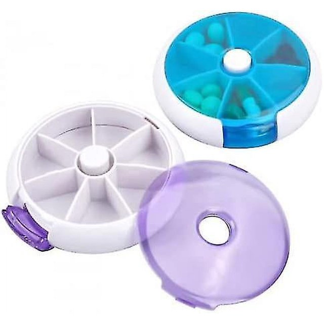Pastillero semanal de 2 piezas, pastillero impermeable, caja de viaje para medicamentos, pastillero portátil, dispensador de medicamentos con 7 compartimentos