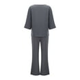 thumbnail image 7 of Vintage Women's Linen Two Piece Set With Loose Fit Elastic Waist Pants Wedding Jumpsuits for Women Bride Pantsuit Paints Suit for Women Pant Suits for Women Business Women Jumpsuits And Rompers Dressy, 7 of 7