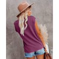 thumbnail image 2 of Tops de verano con mangas casquillo para mujer, camisetas sin mangas a la moda con encaje y cuello en V, camisas holgadas S-XXLFushiaXX-Large esquí esquí Gafas de esquí, 2 of 3