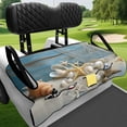 thumbnail image 4 of XYZCANDO Beach Seashell Starfish Golf Cart Seat Cover with 4 Front Pockets - Universal Non-Slip Washable 2-Seat Golf Cart Accessory, 4 of 8