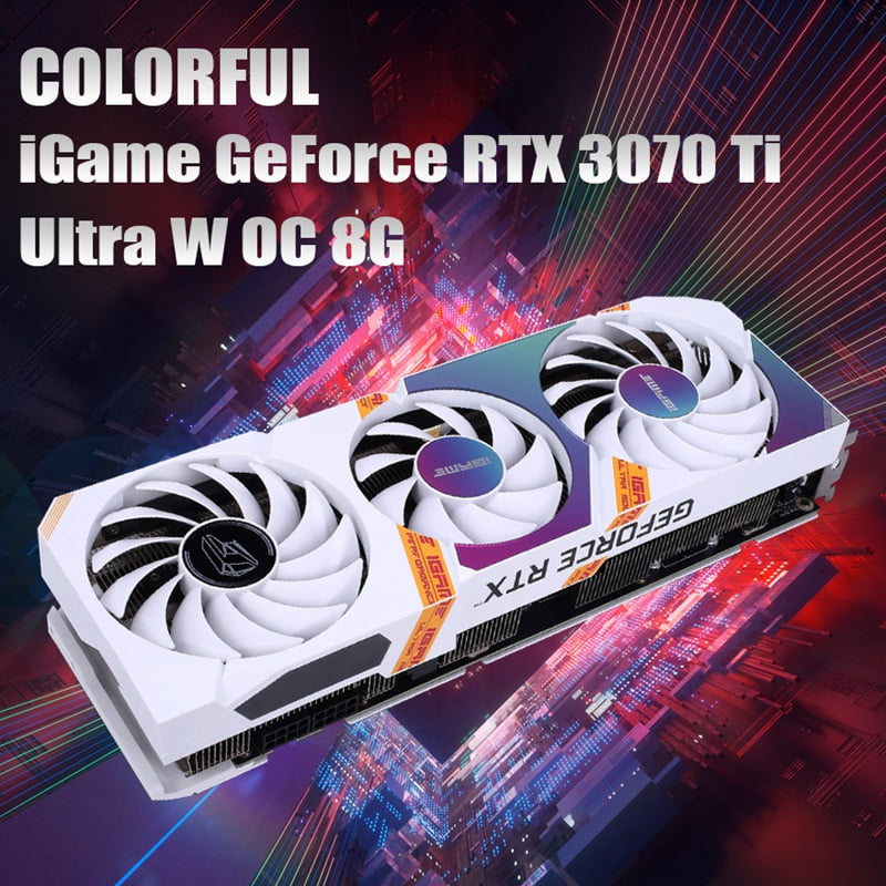 COLORFUL IGame GeForce RTX 3070 Ti Ultra W OC 8G Graphics Card 8GB GDDR6X 256 Bit 8Nm 19Gbps 1575Mhz 1770Mhz +HD