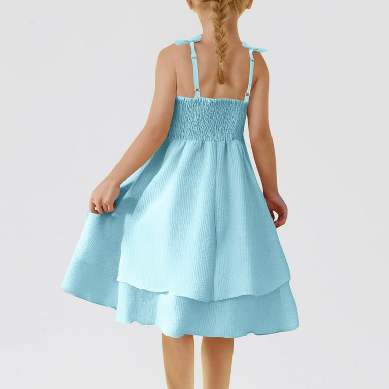 Nmnitkp Girl Dresses Fashionable Dresses for Girls Fashionable Summer  Floral Sundress Cold Shoulder Casual Holiday Dresses Blue,12-13 Years -  Walmart.com