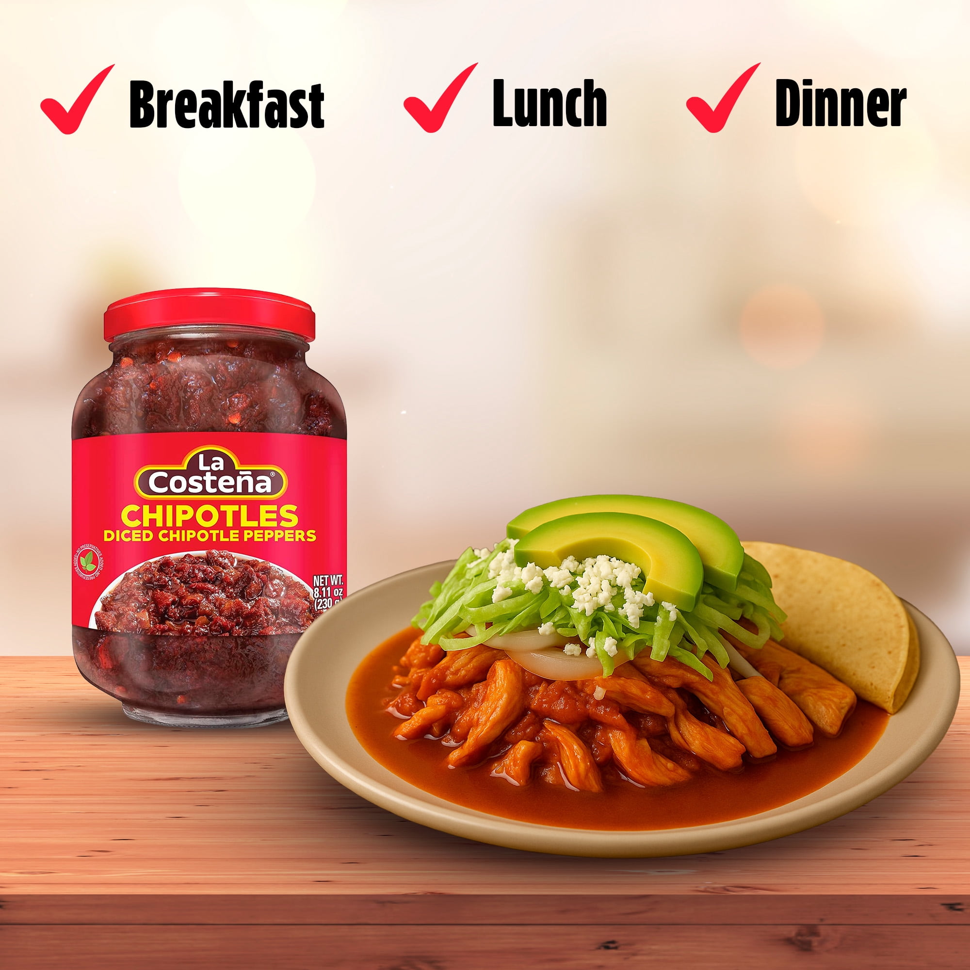 (12 pack) La Costeña Diced Sweet Chipotle Peppers, 8.11 oz