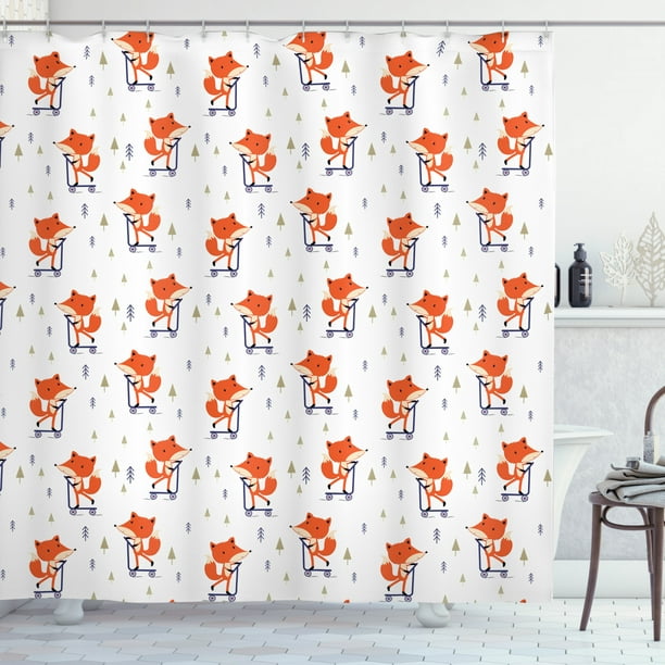 Fox Shower Curtain Wild Animal, Indigo Loft Shower Curtain