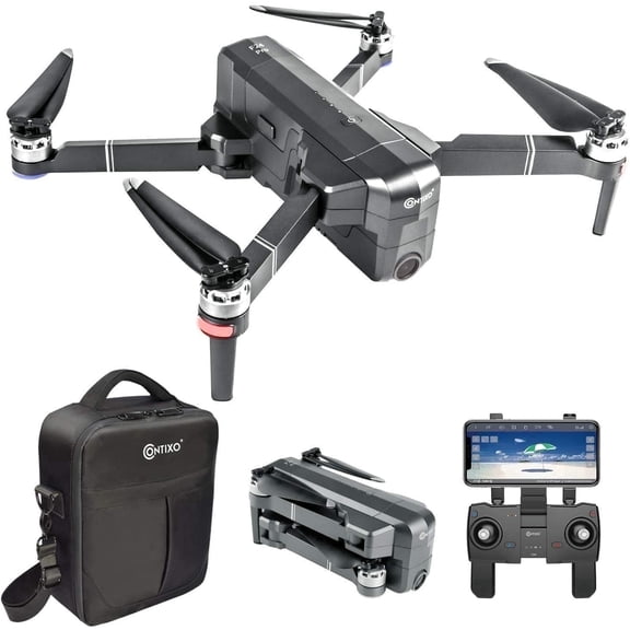 Contixo F24 Pro GPS Drones for Adults with Camera, 4K RC Drone with 30-Min Flight and 1600 ft Range, Foldable, Black
