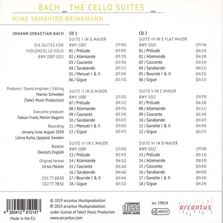 [輸入盤CD][新品]J.S. Bach/Brinkmann / Cello Suites (2PK)(2021/9/24発売)