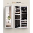 thumbnail image 6 of Skyhill Mirror Jewelry Cabinet,40in Jewelry Armoire Organizer,Door or Wall Mounted,6 LED Lights（White）, 6 of 9