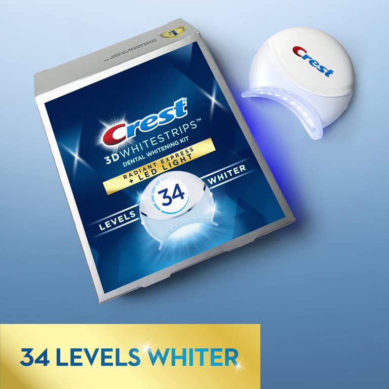 Crest 3D Whitestrips Radiant Express, LED Light, 40 Strips