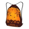 thumbnail image 3 of XMXT Drawstring Backpack, Halloween Wacky Pumpkin Pattern Waterproof Gym Bag for Women, m, 3 of 8